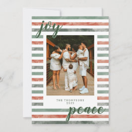 Watercolor Stripes Moderna Tarjeta de fotografía n