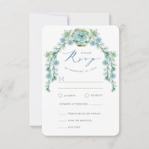 Watercolor Succulents Garden Wedding Tarjeta RSVP
