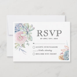 Watercolor Suculento Boda Vintage Floral RSVP