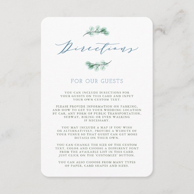 Watercolor Suculento Tarjeta de dirección de boda  (Anverso)