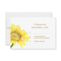 Watercolor Sunflower Wedding RSVP