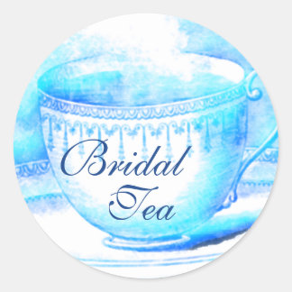 Watercolor Teacup Bridal Pegatinas