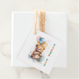 Watercolor Teddy Bear Gracias Etiqueta Favor