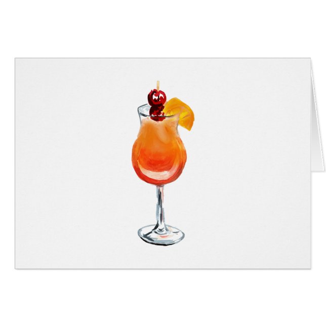 Watercolor Tequila Sunrise Coctail (Anverso (Horizontal))