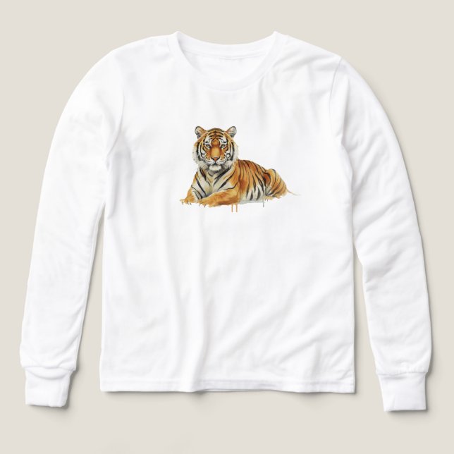 Watercolor Tiger Illustration – Majestic Wildlife  (Diseño frontal)