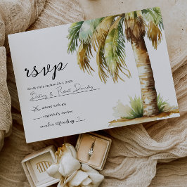 Watercolor Tropical Beach Wedding RSVP