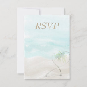 Watercolor Tropical Beach Wedding RSVP