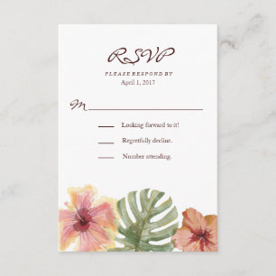 Watercolor Tropical Destination Wedding RSVP