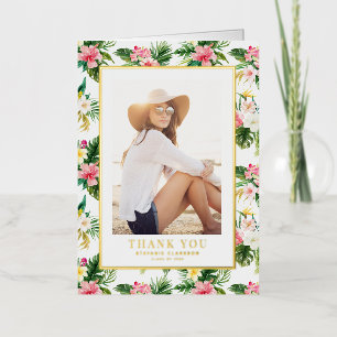 Watercolor Tropical Graduation Photo You