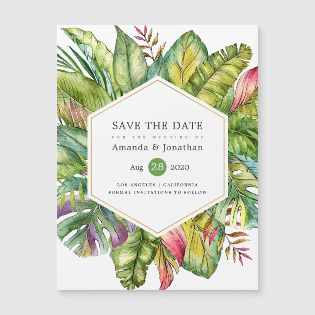 Watercolor Tropical Summer Beach Wedding (Anverso)