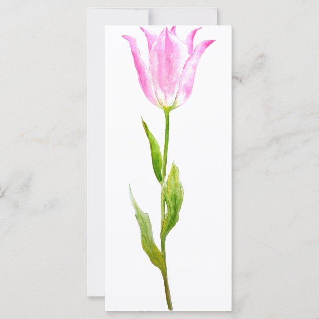Watercolor Tulip Rosa Mini libro Mark Rock Card (Anverso)