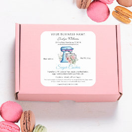 Watercolor Turquoise Cottage Law Etiqueta de panad