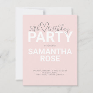 Watercolor Valentine 50° Fiesta de Cumpleaños