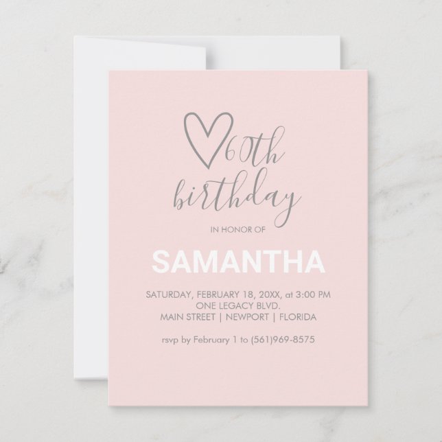 Watercolor Valentine 60th Birthday Party (Anverso)