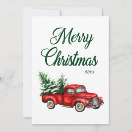 Watercolor Vintage Red Truco Feliz Año de Navidad