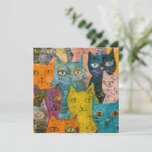 Watercolor Vintage Resumen Cat (12)