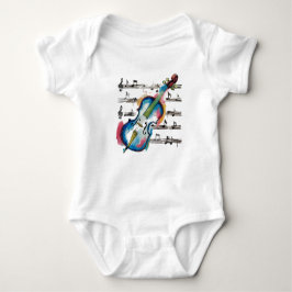 Watercolor Violin Baby Jersey Romper