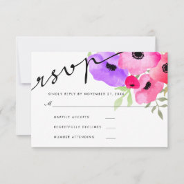 Watercolor Whimsical Floral Wedding RSVP Script