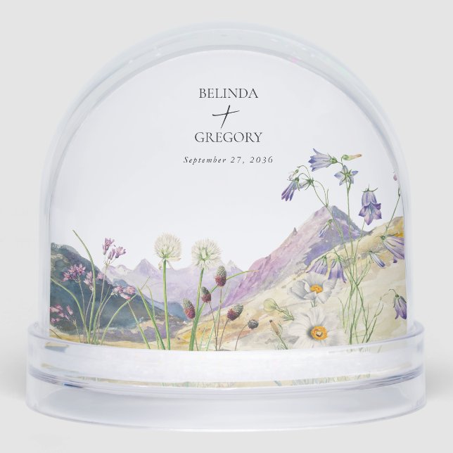 Watercolor Wildflower Mountain Wedding Favor (Anverso)