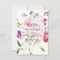 Watercolor Wildflowers Weddinge RSVP Card