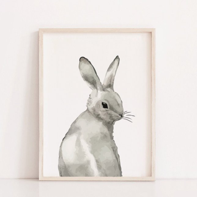 Watercolor Winter Bunny Género Neutral Decoración  (Watercolor Winter Bunny Gender Neutral Room Decor)
