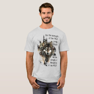 Watercolor Wolf Animal Family Pack Cita Camiseta