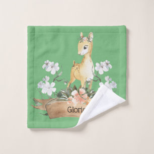 Watercolor Woodland Baby Fawn Nombre personalizado