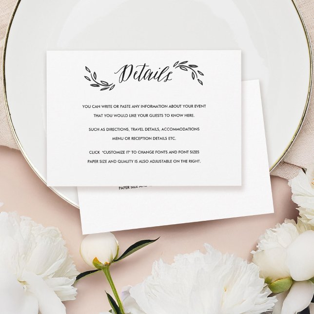 Watercolor Woodland Boda Insertar tarjeta de detal (Subido por el creador)