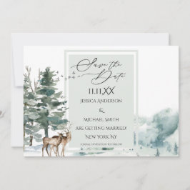 Watercolor Woodland Forest Guardar la invitación d