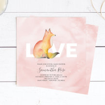 Watercolor Woodland Fox Baby Shower