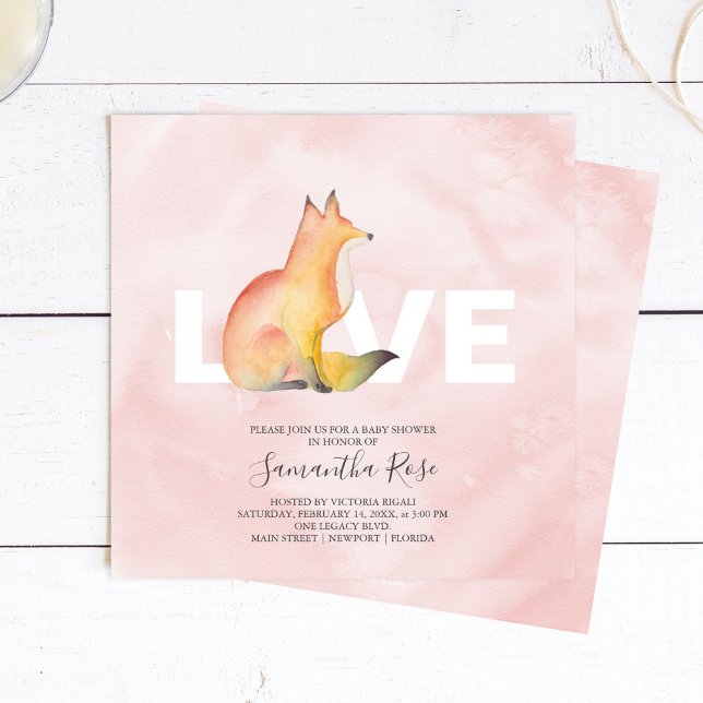Watercolor Woodland Fox Baby Shower (Subido por el creador)