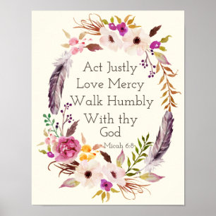 Watercolor wreath biblia verso arte poster
