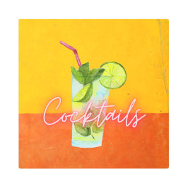 Watercolor y cócteles Neon Arte Bar Metalizado