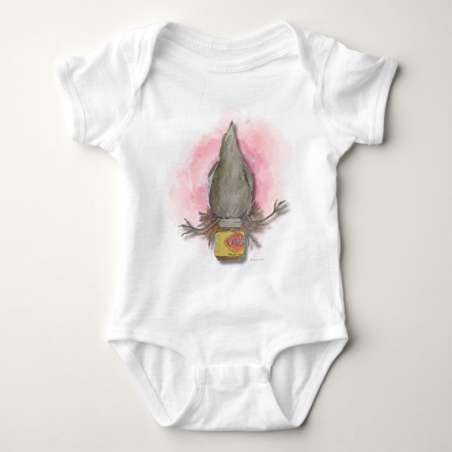 Watercolour Australian magpie baby body suit (Anverso)