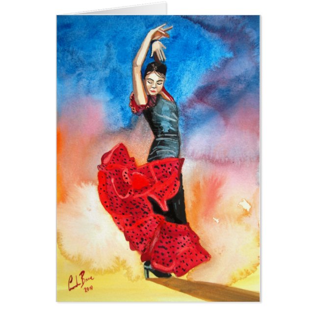 Watercolour del BAILARÍN del FLAMENCO (Frente)