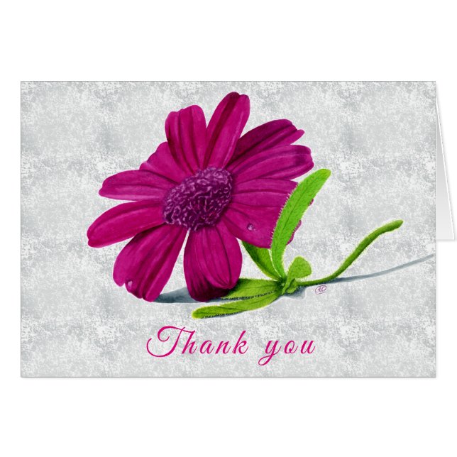 Watercolour Wild Tunisian Flower Thank You Card (Anverso (Horizontal))