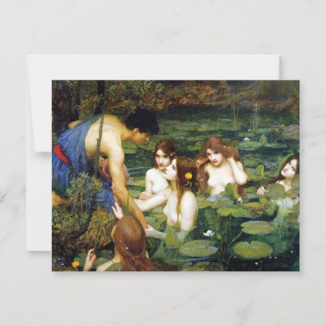 Waterhouse Hylas y las invitaciones a los ninfas (Anverso)