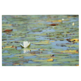 Waterlily Lake Flower Watercolor arte Metalizado e