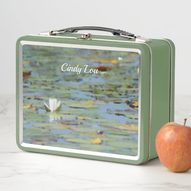 Waterlily Lake Flower Watercolor Lunch Box (In situ)