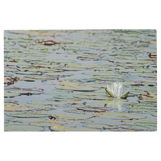 Waterlily Pond Lake Flower I Arte Metalizado (Anverso)