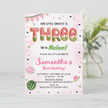 Watermelon 3 Invitación a la fiesta de cumpleaños