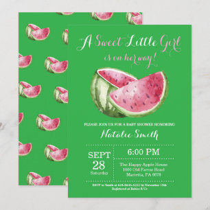 Watermelon Baby Shower Invitación Green