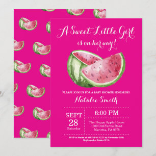 Watermelon Baby Shower Invitación Rosa