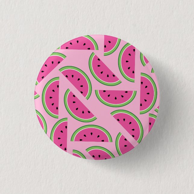 Watermelon Cute Primer botón de cumpleaños Pin (Anverso)