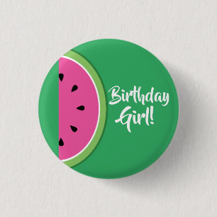 Watermelon Cute Primer botón de cumpleaños Pin