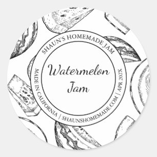 Watermelon Jam Sketch Etiqueta moderna