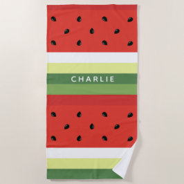 Watermelon Stripes toalla de playa de nombre propi