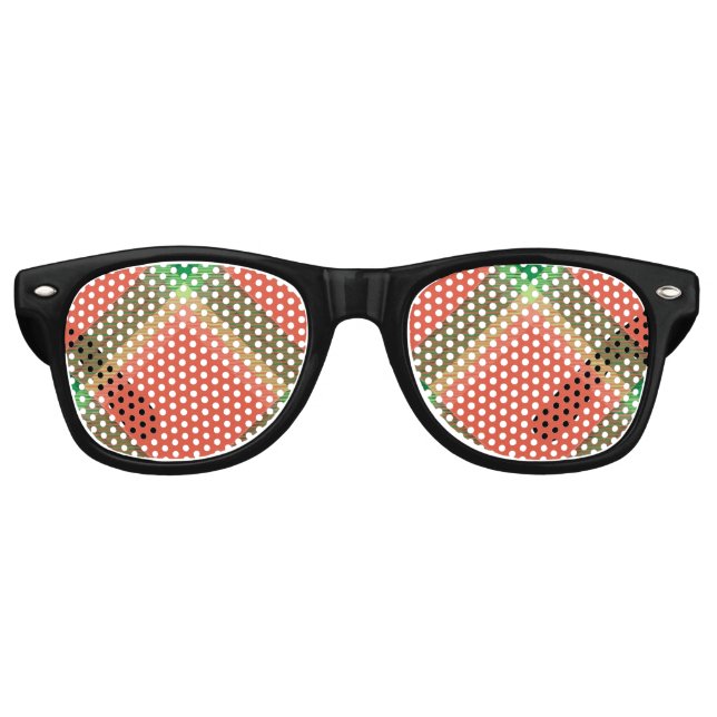 Watermelon Tartan Retro Gafas de sol (Anverso)