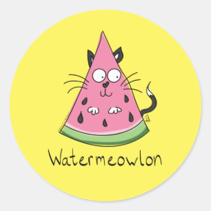 Watermeowlon Watermelon Cat Graciosos Pegatinas