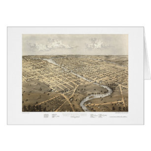 Watertown, mapa panorámico de los WI - 1867